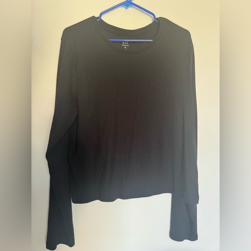 Women’s Gap Cropped Modern Crew Neck Long Sleeve-Size XXL